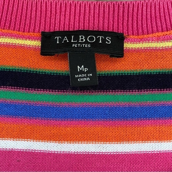 Talbots Rainbow Stripe Button Down Cardigan Sweater - Picture 5 of 8